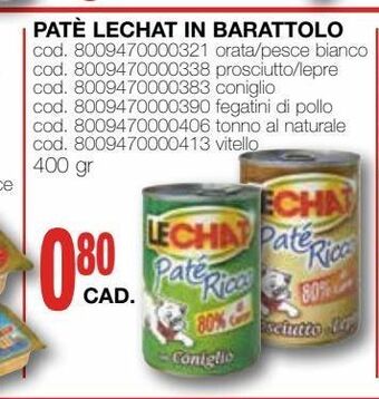 Mondo Brico Pate lechat in barattolo offerta