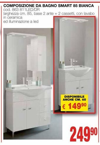 Mondo Brico Composizione da bagno smart 85 bianca offerta