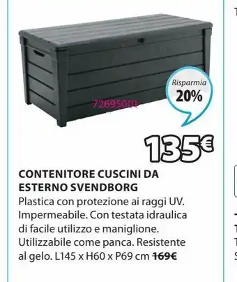 Contenitore cuscini da esterno svendborg
