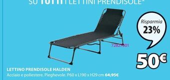 JYSK Lettino prendisole halden offerta
