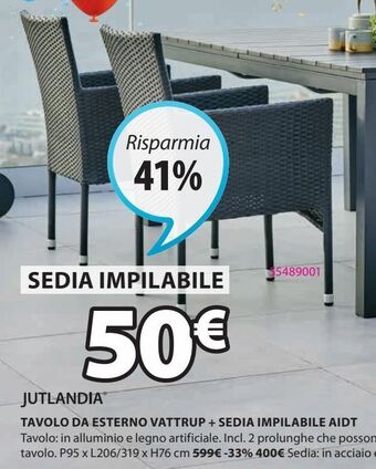 JYSK Sedia da giardino offerta