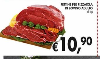 Supermercato Coal Fettine per pizzaiola di bovino adulto offerta