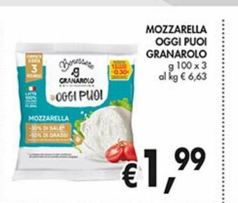 Supermercato Coal Mozzarella oggi puoi granarolo offerta