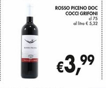 Supermercato Coal Rosso piceno doc cocci grifoni offerta