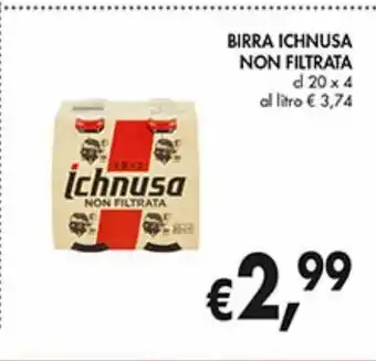 Birra ichnusa non filtrata cl 20 x4