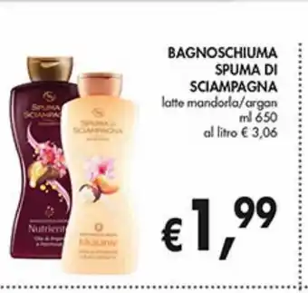Bagnoschiuma spuma di sciampagna latte mandorla / argan ml 650