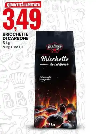 Eurospin Il Braciere Bricchette Di Carbone 3 kg offerta