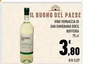 Conad City Vino vernaccia di san gimignano docg bufferia 75 cl offerta
