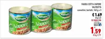 Conad City Fagioli cotti a vapore valfrutta cannellini, borlotti 140g x3 offerta