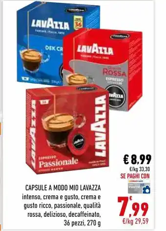 Conad City Capsule a modo mio lavazza 36 pz 270g offerta