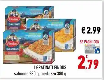 Conad City I gratinati findus salmone 280g, merluzzo 380g offerta