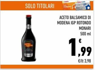 Aceto balsamico di modena igp rotondo monari 500 ml