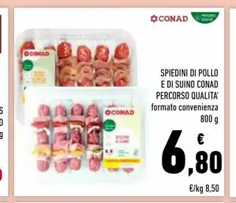 Conad Superstore Spiedini di pollo e di suino  conad offerta