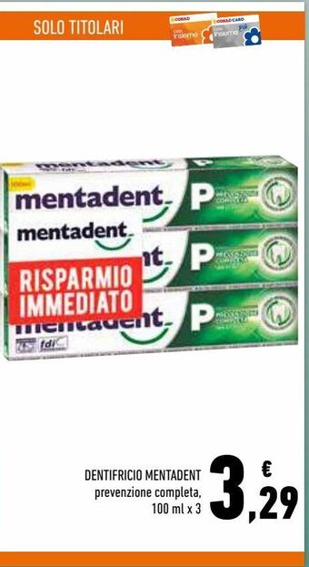 Conad Superstore Dentifricio mentadent offerta