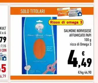 Conad Superstore Salmone norvegese affumicato papi offerta