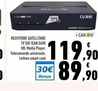 Conad Superstore Ricevitore satellitare tv sat ican s490 offerta