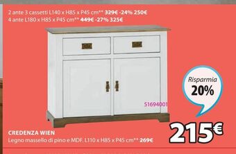 JYSK Credenza wien offerta