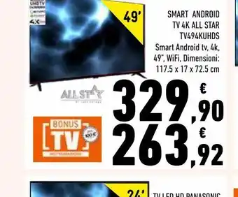 Conad Superstore Smart android tv star tv494kuhds offerta