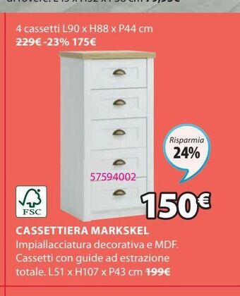 JYSK Cassettiera markskel offerta