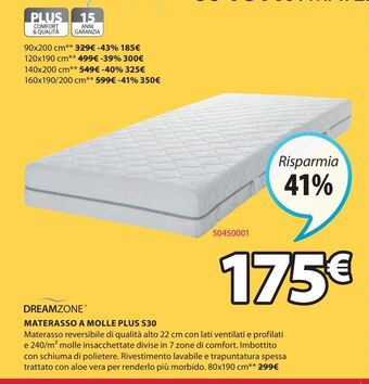 JYSK Materasso a molle plus s30 offerta