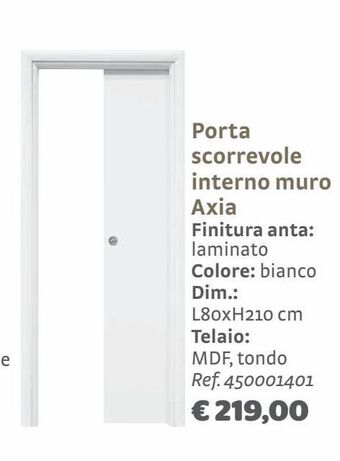 Bricocenter Porta scorrevole interni muro axia finitura anta: laminato offerta