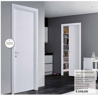Bricocenter Porta a battente vega finitura anta: laccata colore: bianco offerta