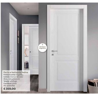 Bricocenter Porta a battente sedna finitura anta: bugnata colore: bianco laccato offerta