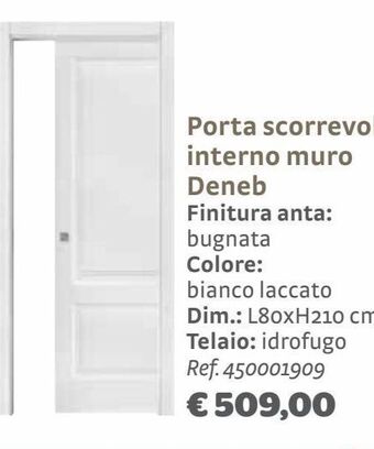 Bricocenter Porta scorrevole interno muro deneb finitura anta: bugnata colore: bianco laccato offerta