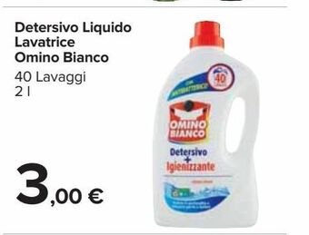 Detersivo liquido lavatrice omino bianco