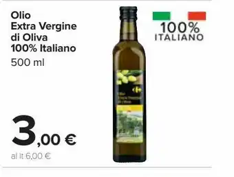 Carrefour Market Olio extra vergine di oliva 100% italiano offerta