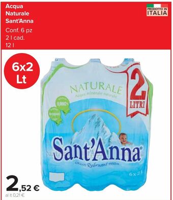 Carrefour Market Acqua naturale sant'anna offerta
