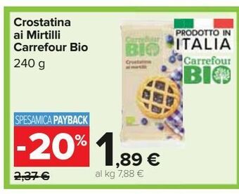 Carrefour Market Crostatina ai mirtilli carrefour bio offerta