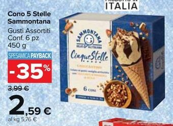 Carrefour Market Cono 5 stelle sammontana offerta