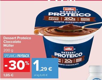 Carrefour Market Dessert proteico cioccolato muller offerta