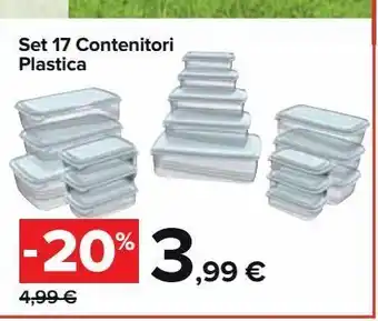 Carrefour Market Set 17 contenitori in plastica offerta