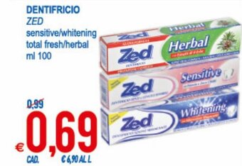 MD Discount Zed Dentifricio 100 ml offerta