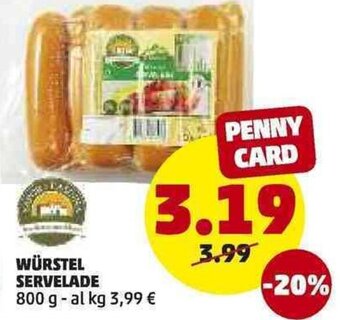 PENNY Würstel Servelade 800g offerta