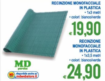 Recinzione Monofacciale in Plastica 1x3,5 metri