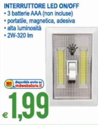 Interruttore Led On/Off