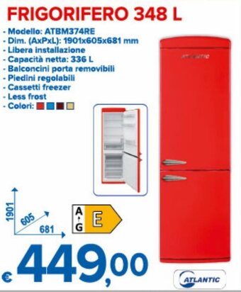 MD Discount Atlantic Frigorifero 348 L offerta
