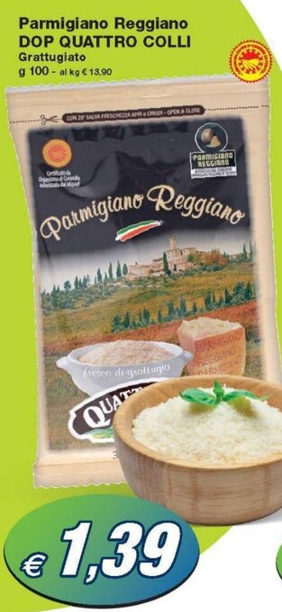 Prix Quality Quattro Colli Parmigiano Reggiano DOP 100 g offerta