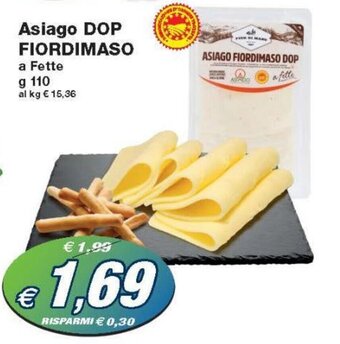Prix Quality Fiordimaso Asiago DOP 110 g offerta