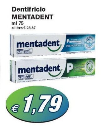 Prix Quality Mentadent Dentifricio 75 ml offerta