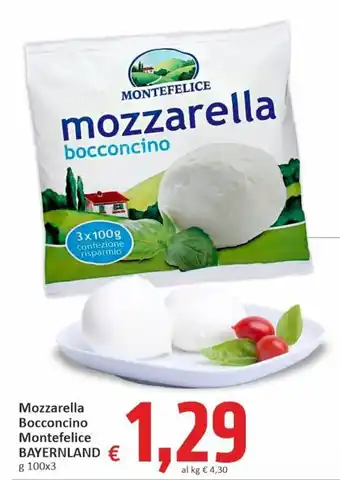 Paghi Poco Bayernland Mozzarella Bocconcino Montefelice g 100x3 offerta