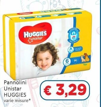 Paghi Poco Huggies Pannolini Unistar varie misure offerta