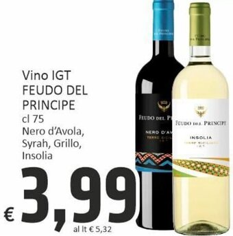 Paghi Poco Feudo Del Principe Vino IGT cl 75 Nero d'Avola, Syrah, Grillo, Insolia offerta