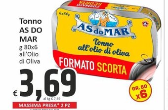 As Do Mar Tonno g 80x6 all'Olio di Oliva