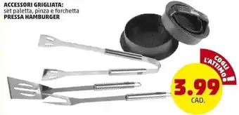 PENNY Accesori Grigliata Pressa Hamburger offerta