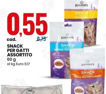 Eurospin Radames Snack per Gatti Assortito 60 g offerta
