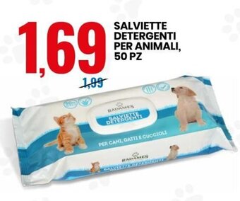 Eurospin Radames Salviette Detergenti per Animali, 50 pz offerta